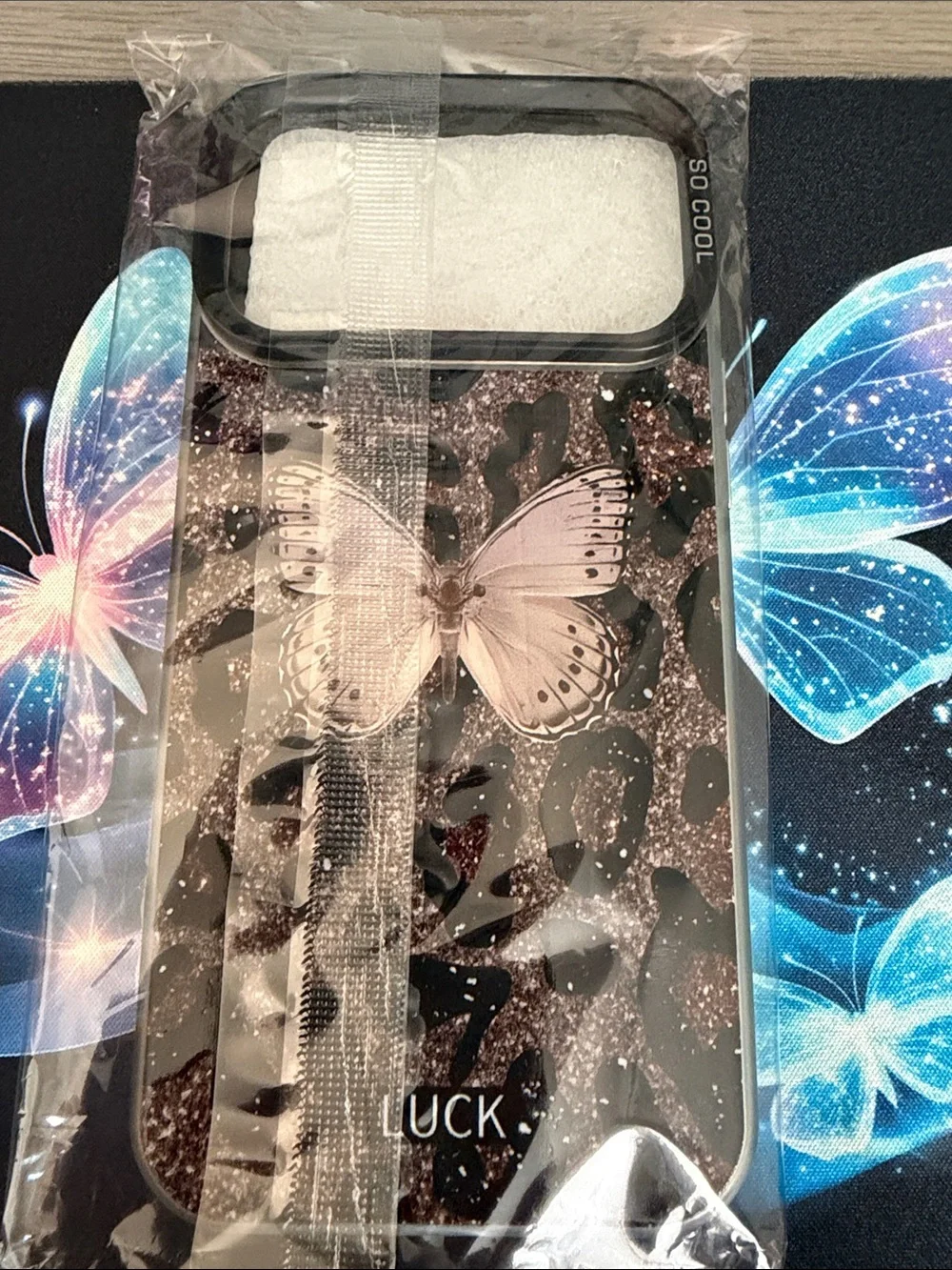 Pink Butterfly Leopard Phone Case